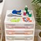 IRIS USA 5 Drawers 12” x 12” Scrapbook Plastic Rolling Storage Cart with Organizer Top with Casters, Black/White